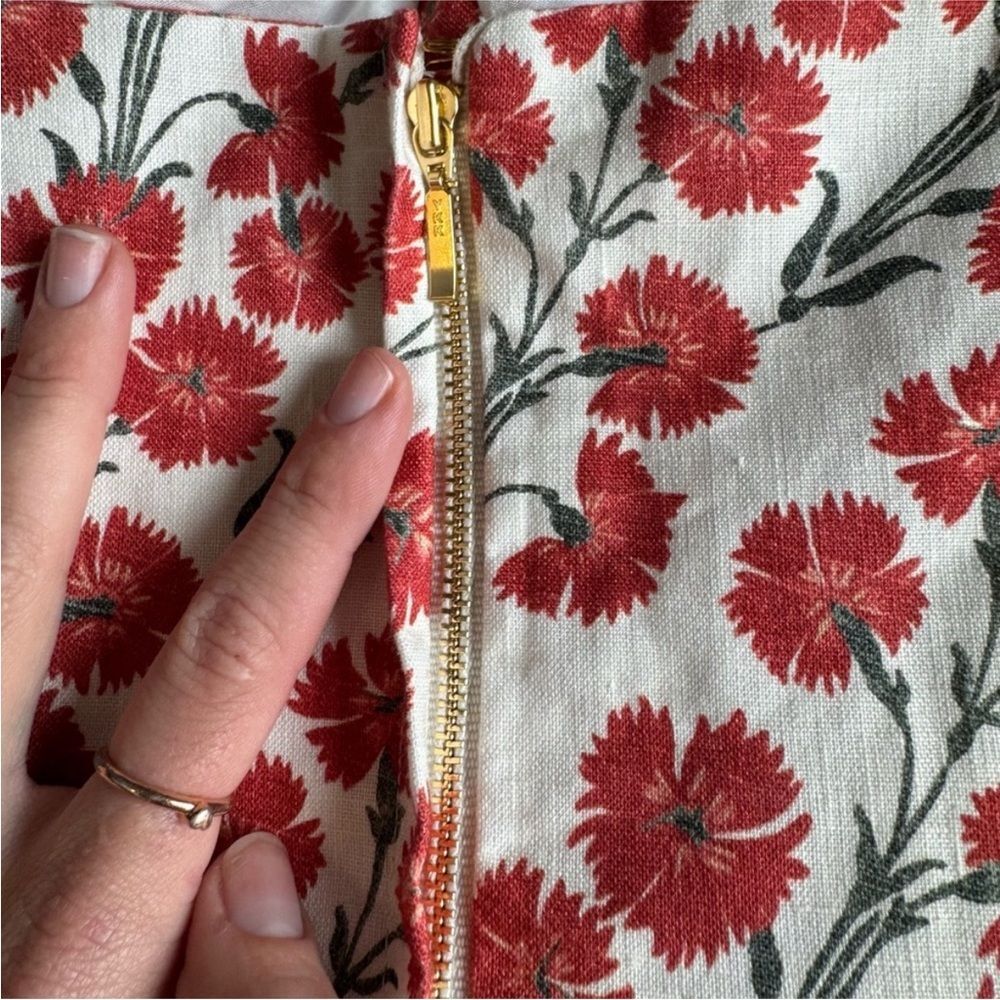 Agua by Agua Bendita Red Floral Backless Dress, L - Picture 11 of 14